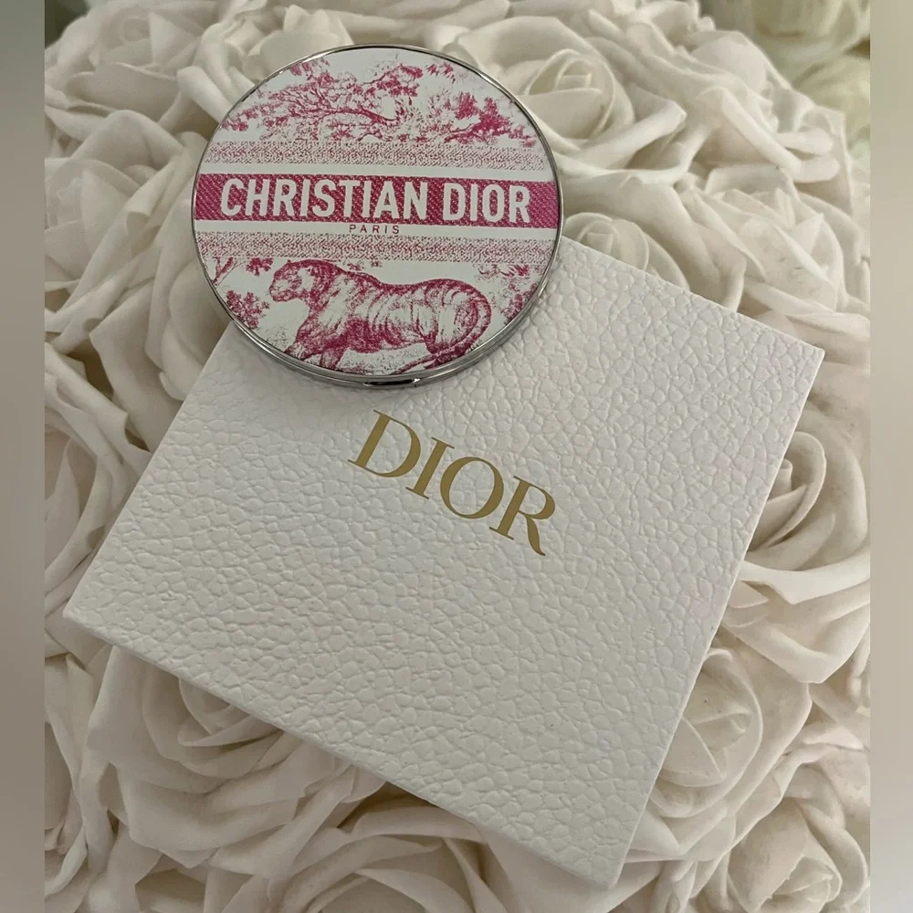 NEW Dior Beauty Pink and White Toile Compact Mirror with gift Box - Picture 10 of 10